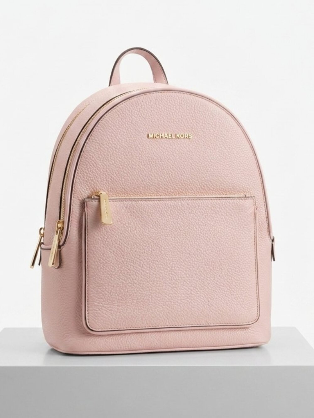 Michael Kors Adina Pebbled Leather Backpack Powder Blush Pink Medium